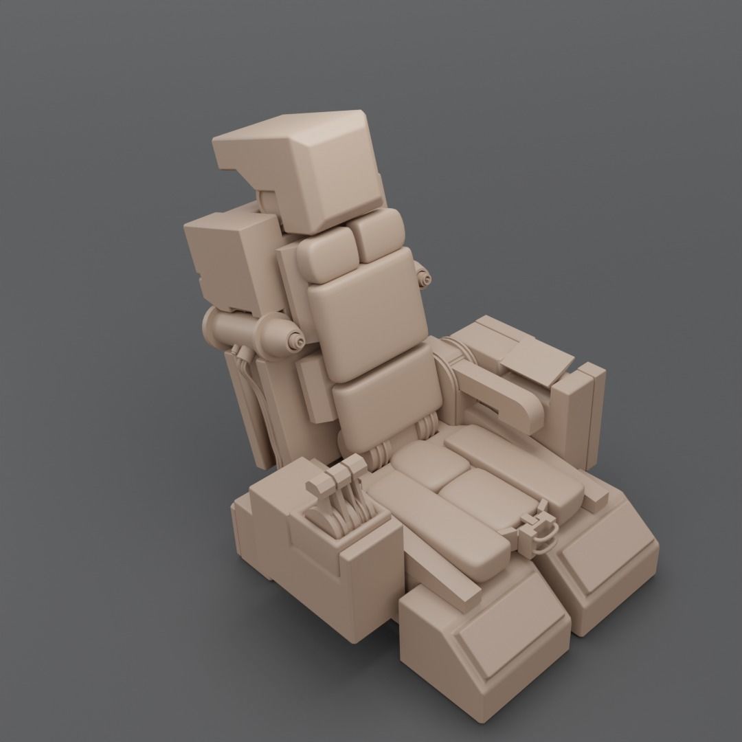 Pilot seat Free low-poly 3D model_4