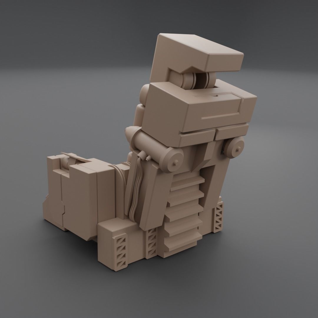 Pilot seat Free low-poly 3D model_3