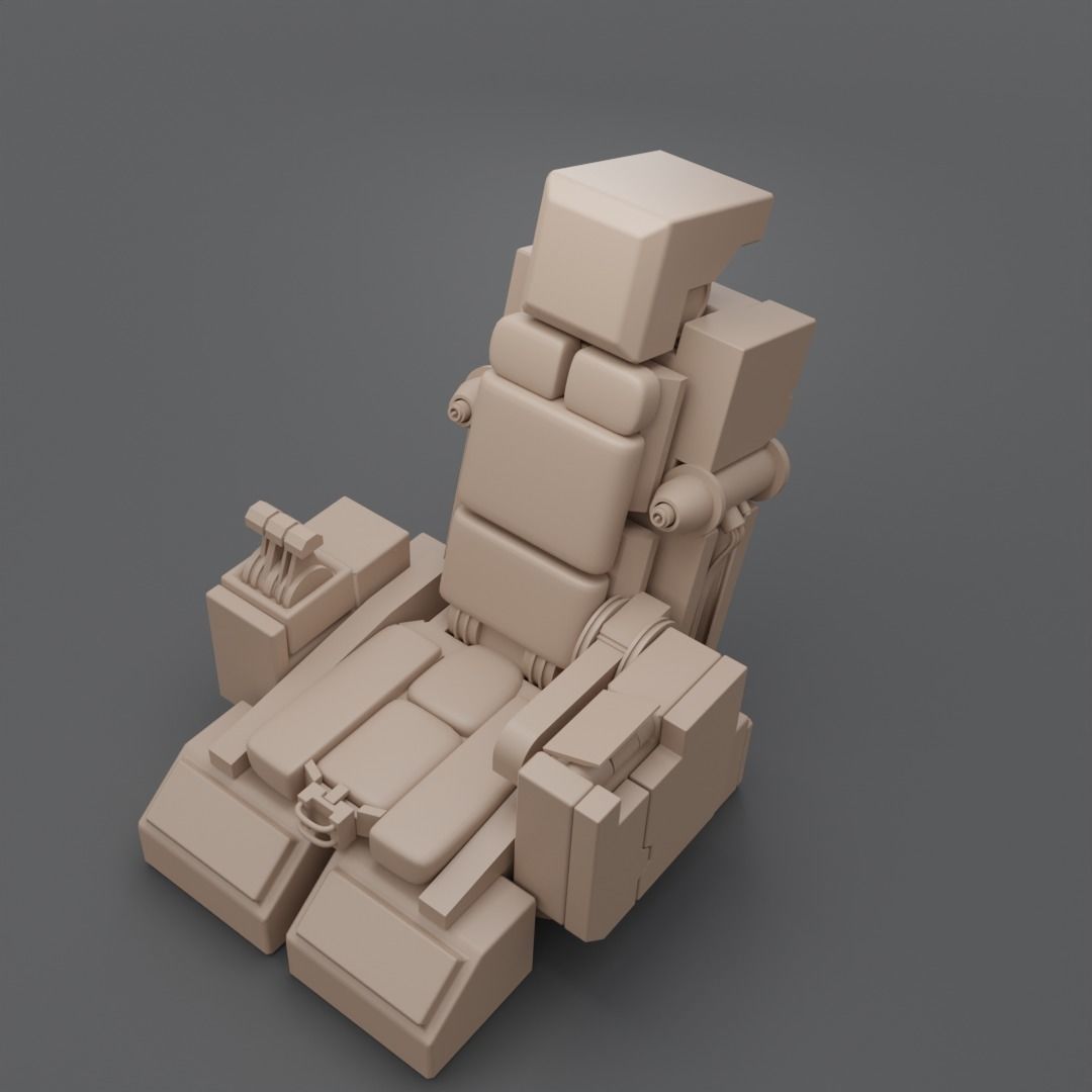 Pilot seat Free low-poly 3D model_6