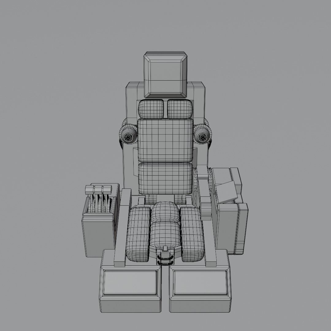 Pilot seat Free low-poly 3D model_20