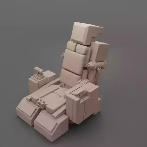 Pilot seat Free low-poly 3D model