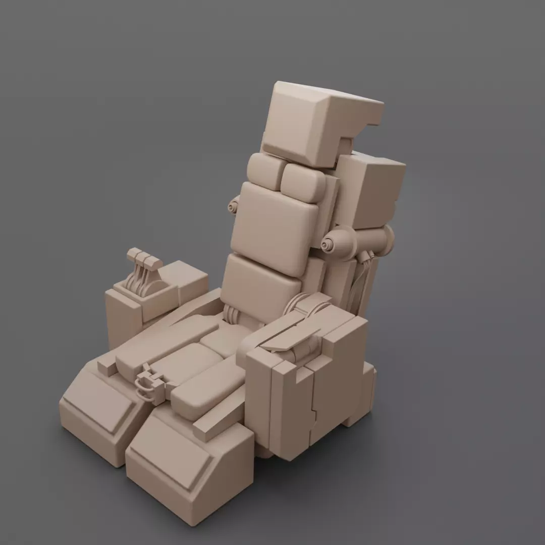 Pilot seat Free low-poly 3D model_0