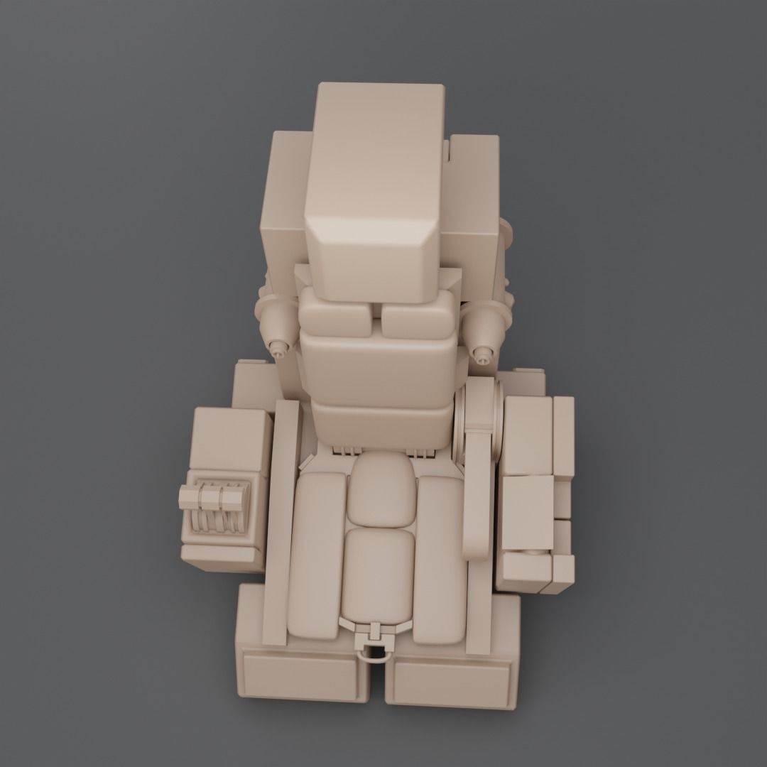 Pilot seat Free low-poly 3D model_10