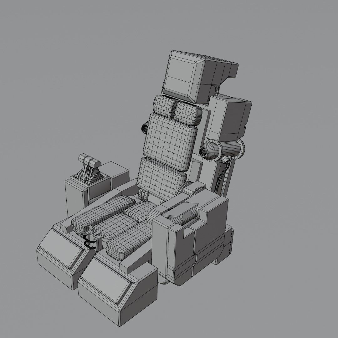 Pilot seat Free low-poly 3D model_16