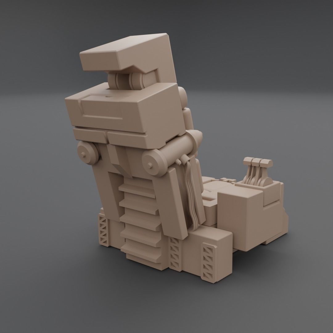 Pilot seat Free low-poly 3D model_2