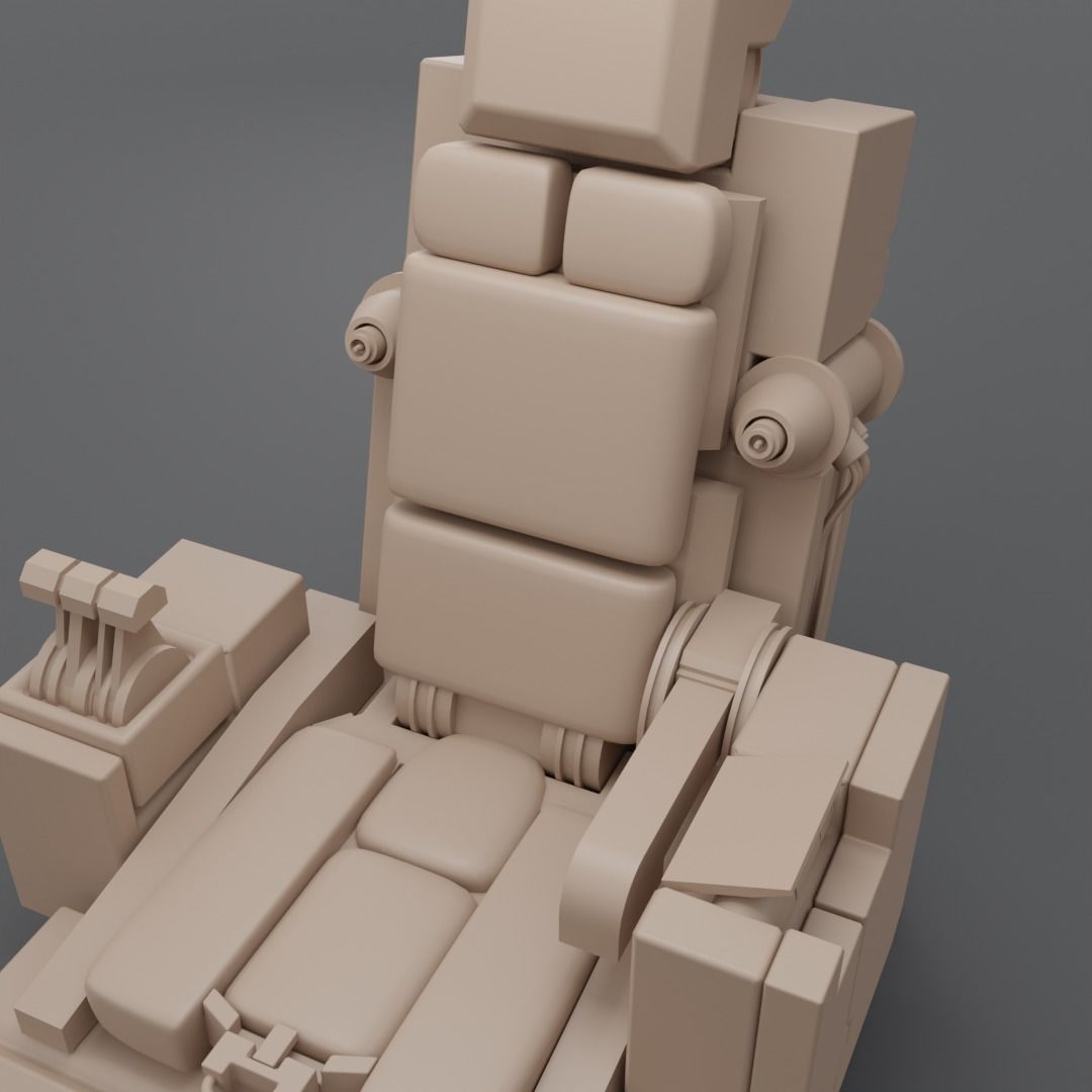 Pilot seat Free low-poly 3D model_15
