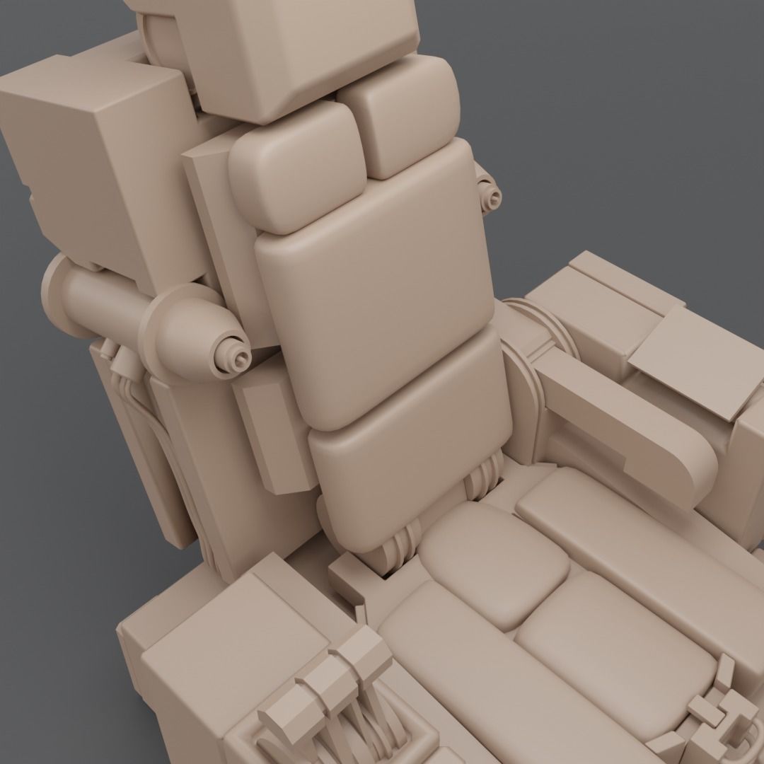 Pilot seat Free low-poly 3D model_11