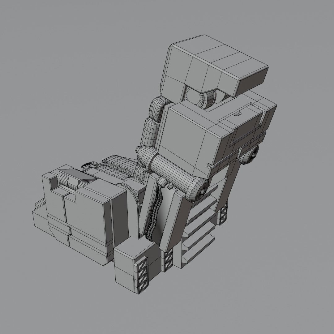 Pilot seat Free low-poly 3D model_19