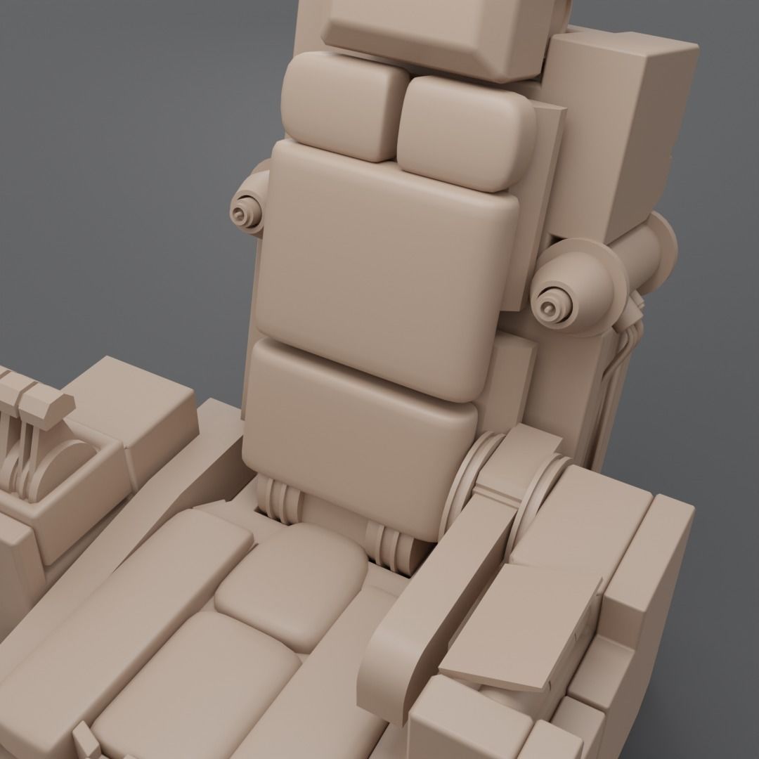 Pilot seat Free low-poly 3D model_12