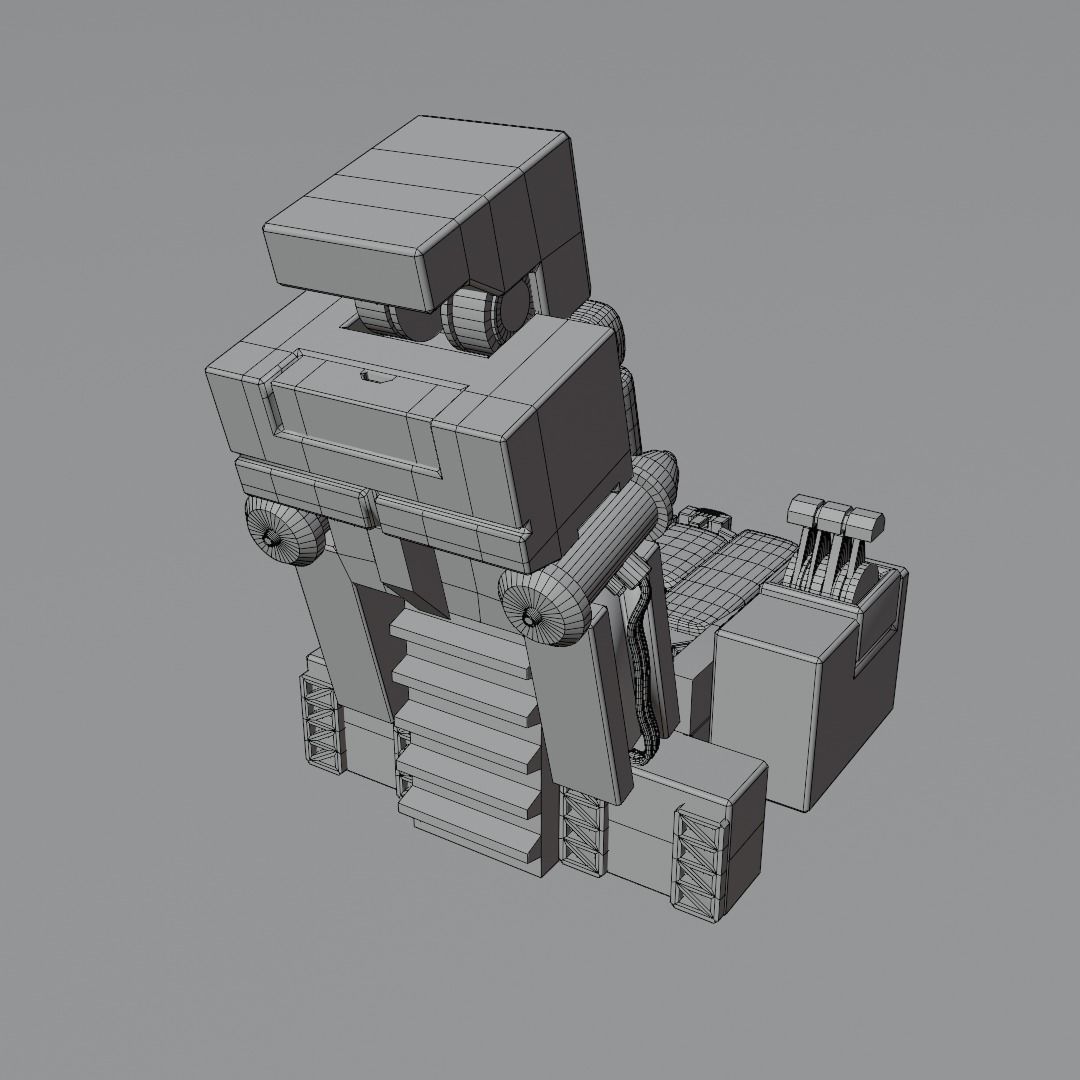 Pilot seat Free low-poly 3D model_18