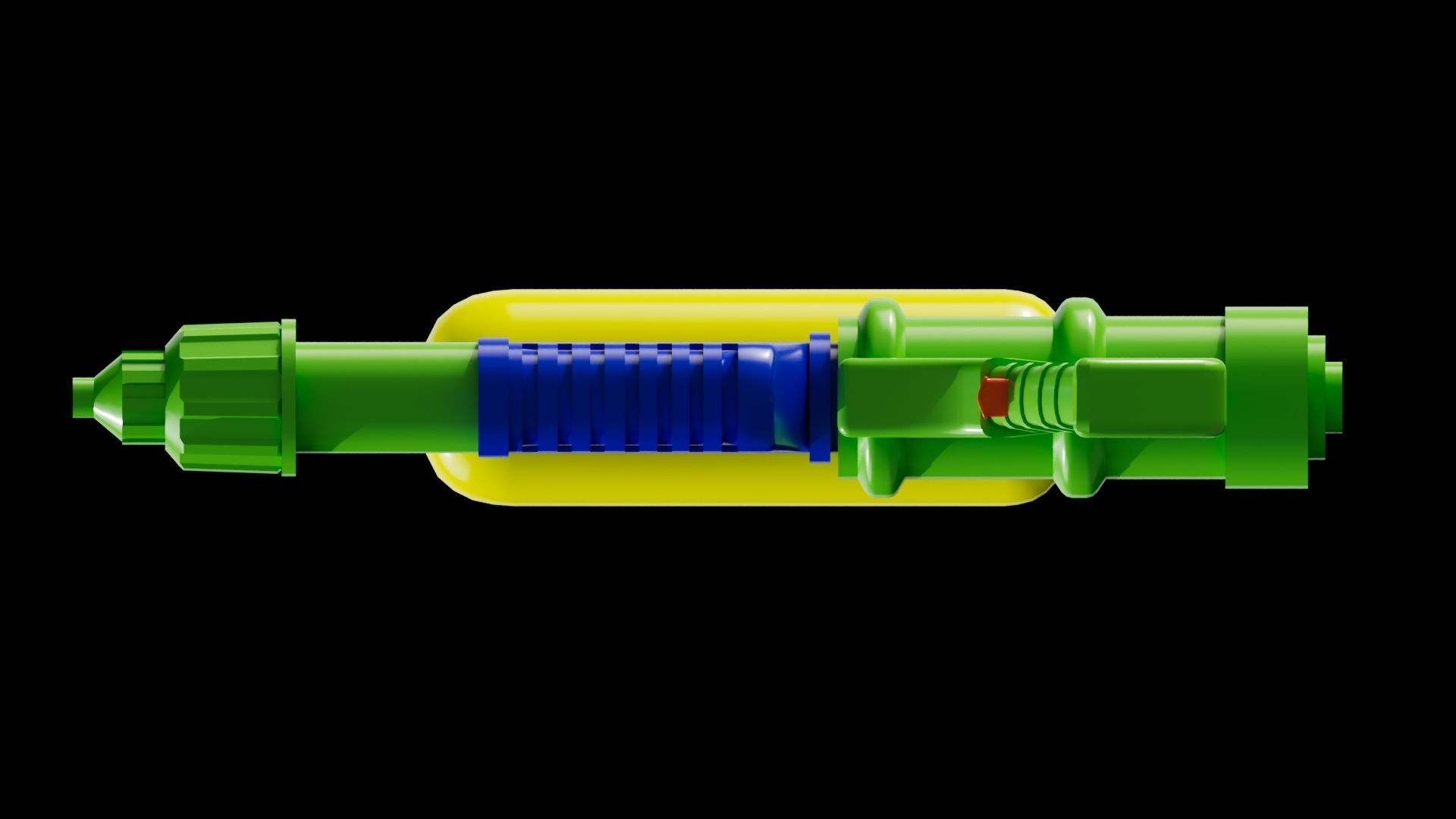 Toy Water Gun Pichkari Low Poly and High Poly 3d Model Low-poly 3D model_5