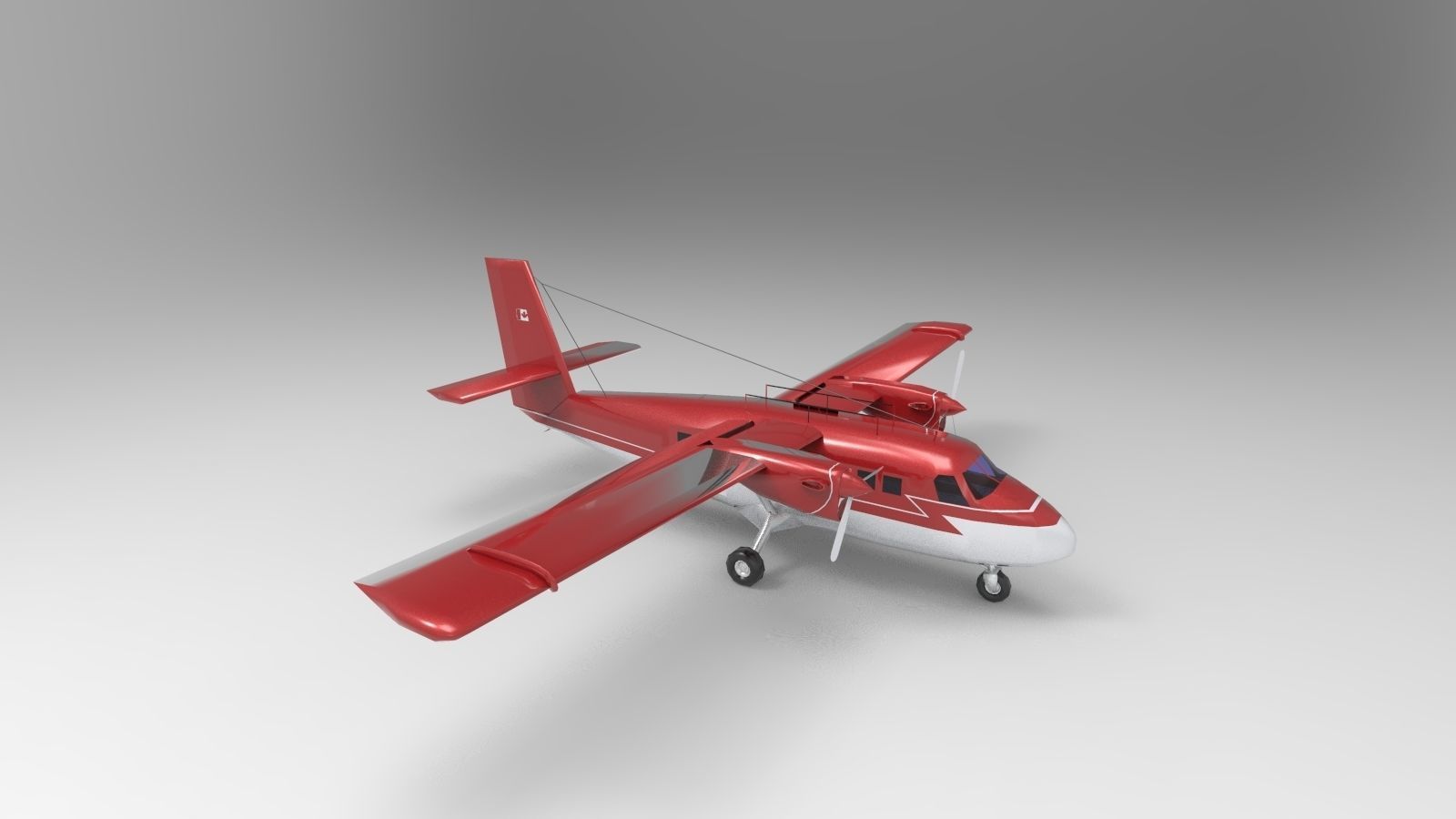 DHC-6 Twin Otter Airplane 3D model_4
