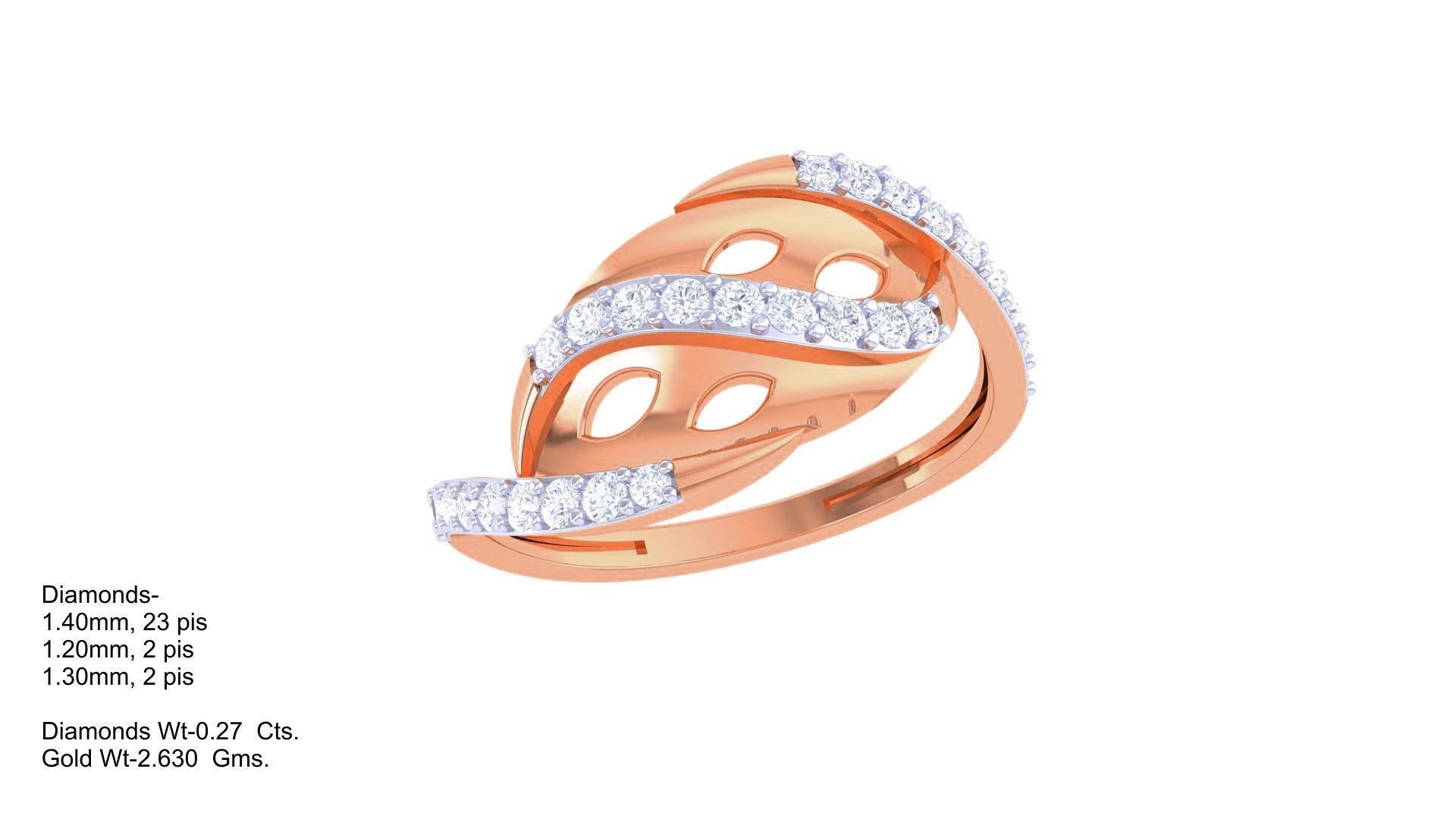 High Jewelry Diamond Cocktail Ring 3dm stl obj renders 3D print model_4