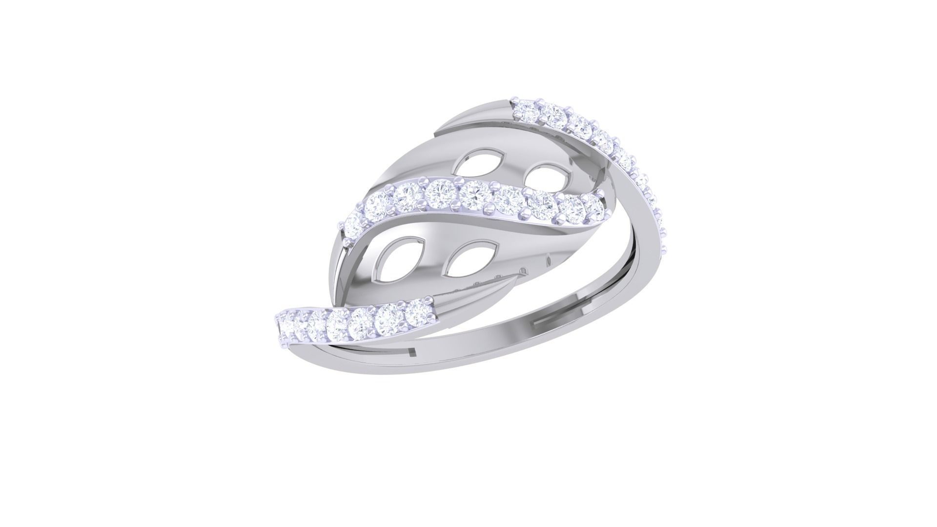 High Jewelry Diamond Cocktail Ring 3dm stl obj renders 3D print model_5