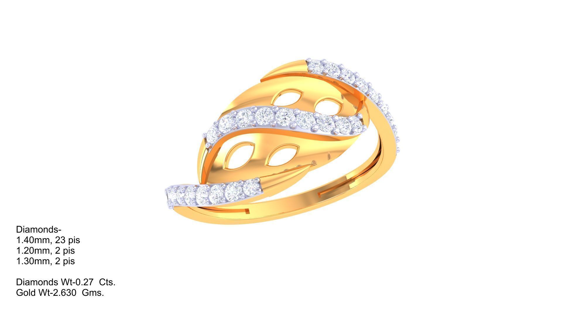 High Jewelry Diamond Cocktail Ring 3dm stl obj renders 3D print model_2