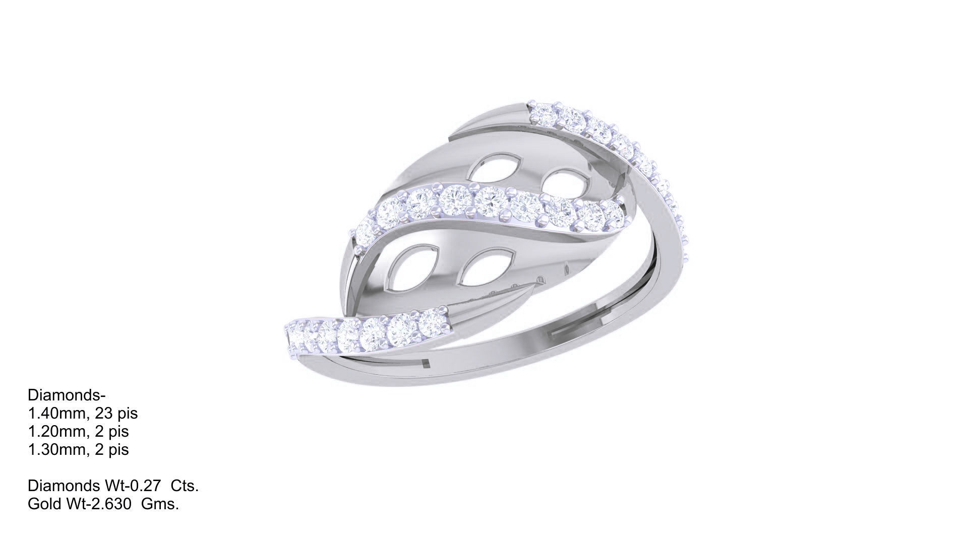 High Jewelry Diamond Cocktail Ring 3dm stl obj renders 3D print model_3