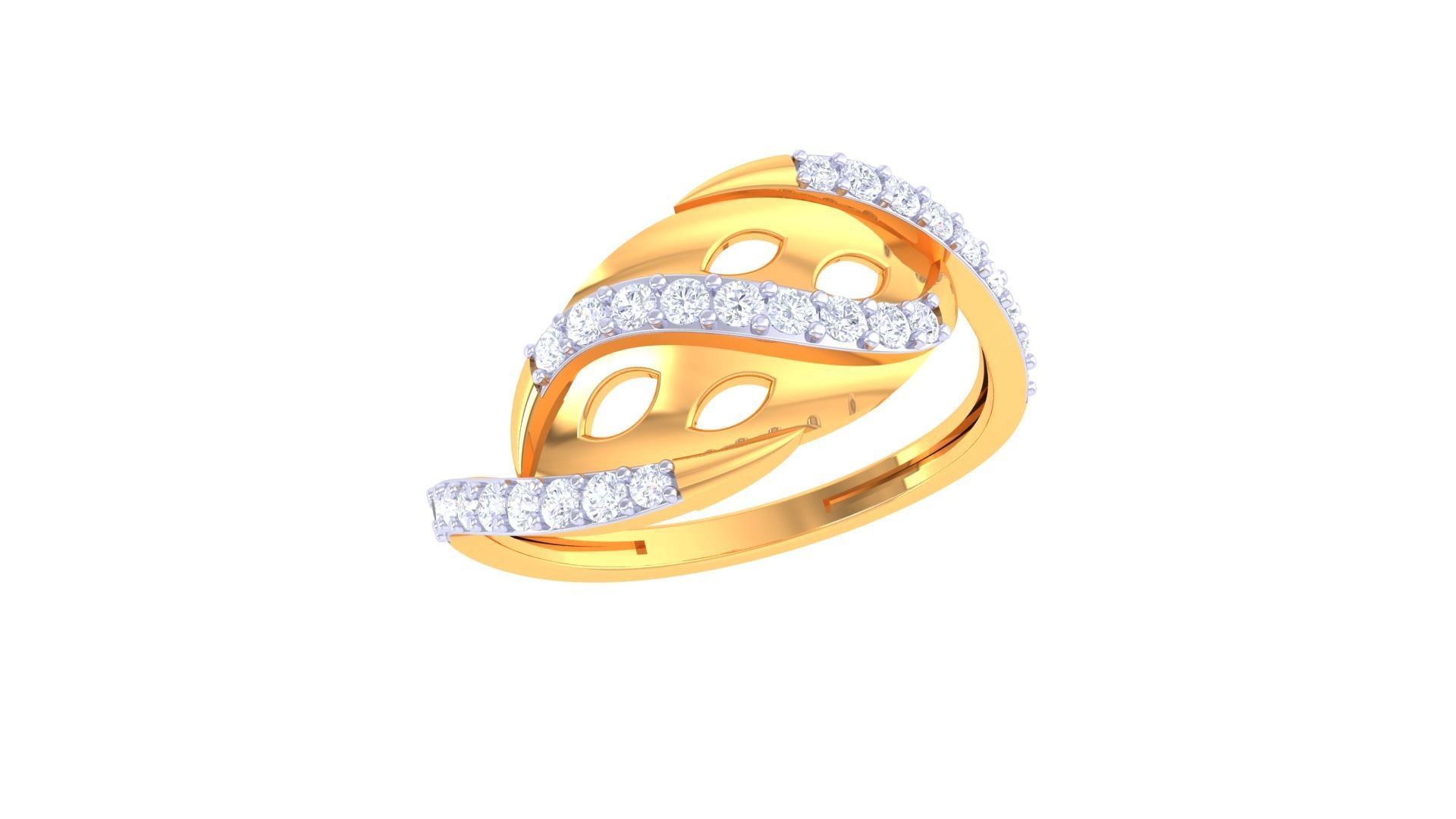 High Jewelry Diamond Cocktail Ring 3dm stl obj renders 3D print model_6