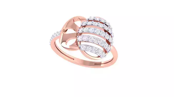 High Jewelry Diamond Cocktail Ring 3dm stl obj renders