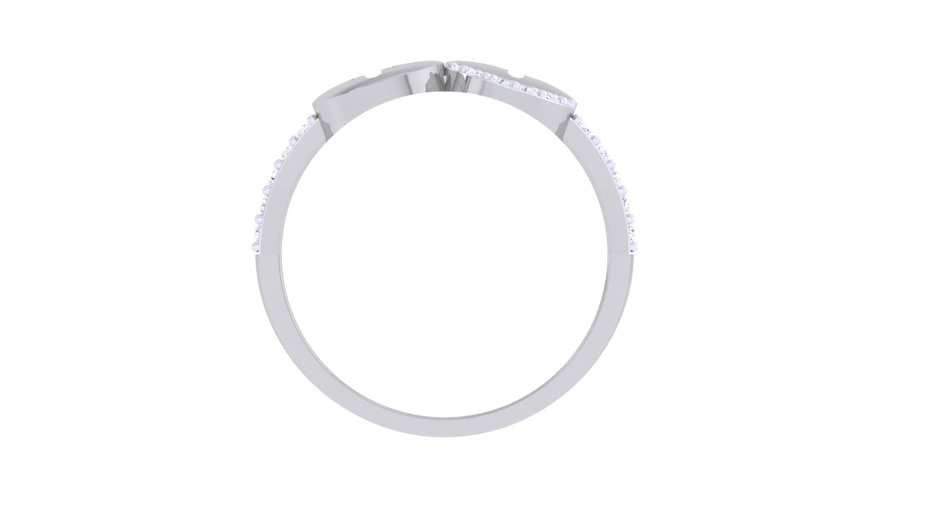 Bi Circles High Jewelry Diamond Cocktail Ring 3dm stl obj 3D print model_11