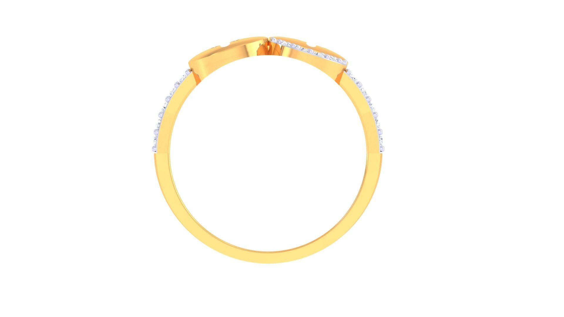 Bi Circles High Jewelry Diamond Cocktail Ring 3dm stl obj 3D print model_10