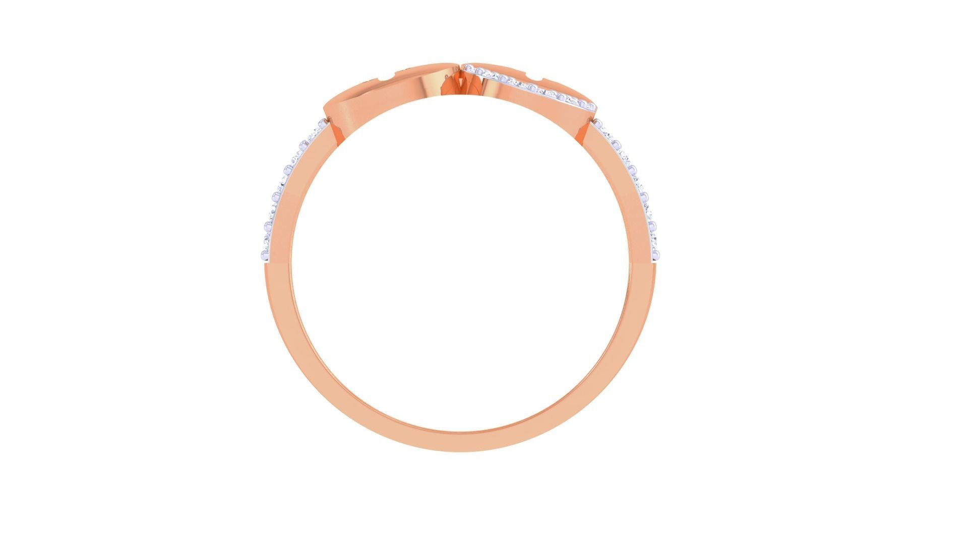 Bi Circles High Jewelry Diamond Cocktail Ring 3dm stl obj 3D print model_12