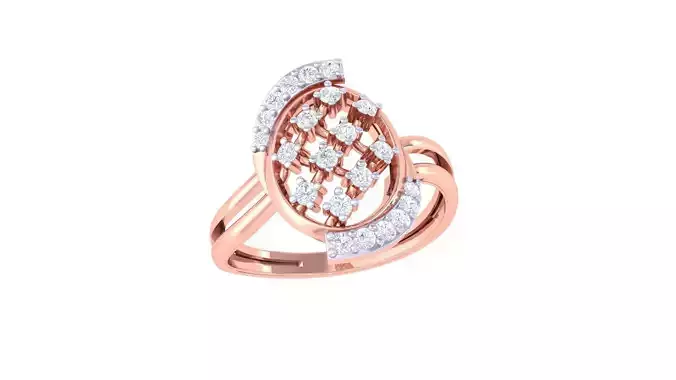 High Jewelry Diamond Cocktail Ring 3dm stl obj renders