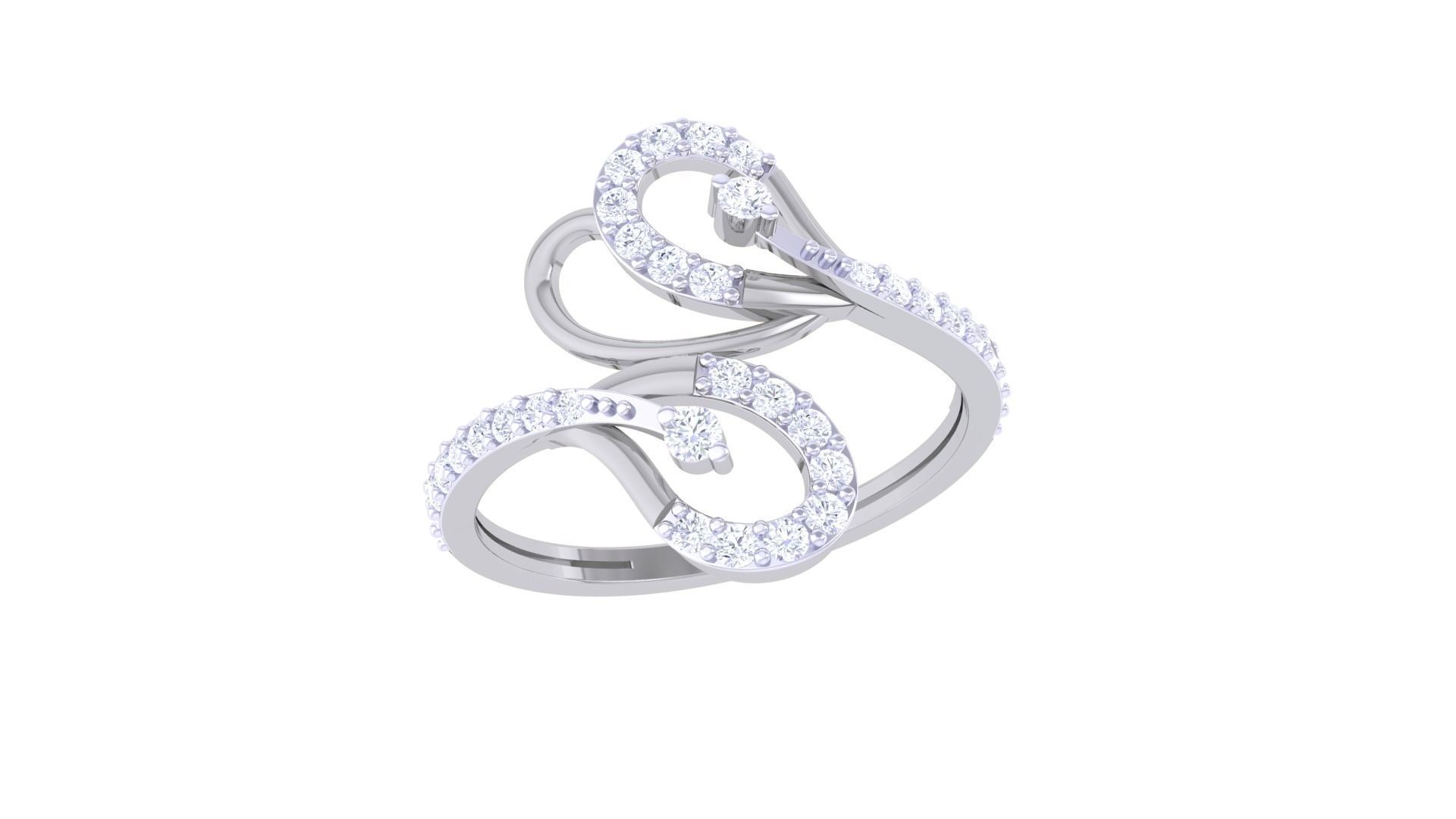 High Jewelry Diamond Cocktail Ring 3dm stl obj renders 3D print model_4