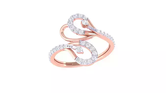 High Jewelry Diamond Cocktail Ring 3dm stl obj renders