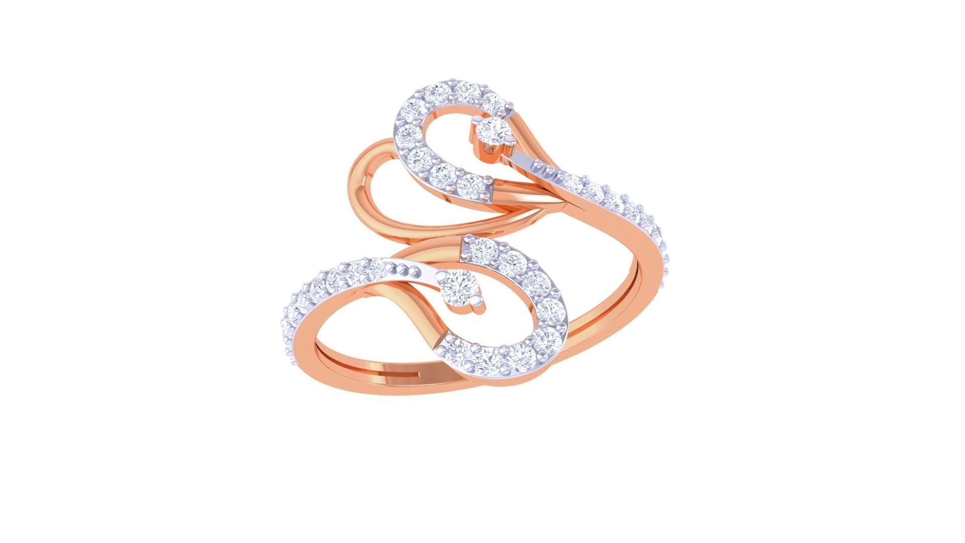 High Jewelry Diamond Cocktail Ring 3dm stl obj renders 3D print model_5