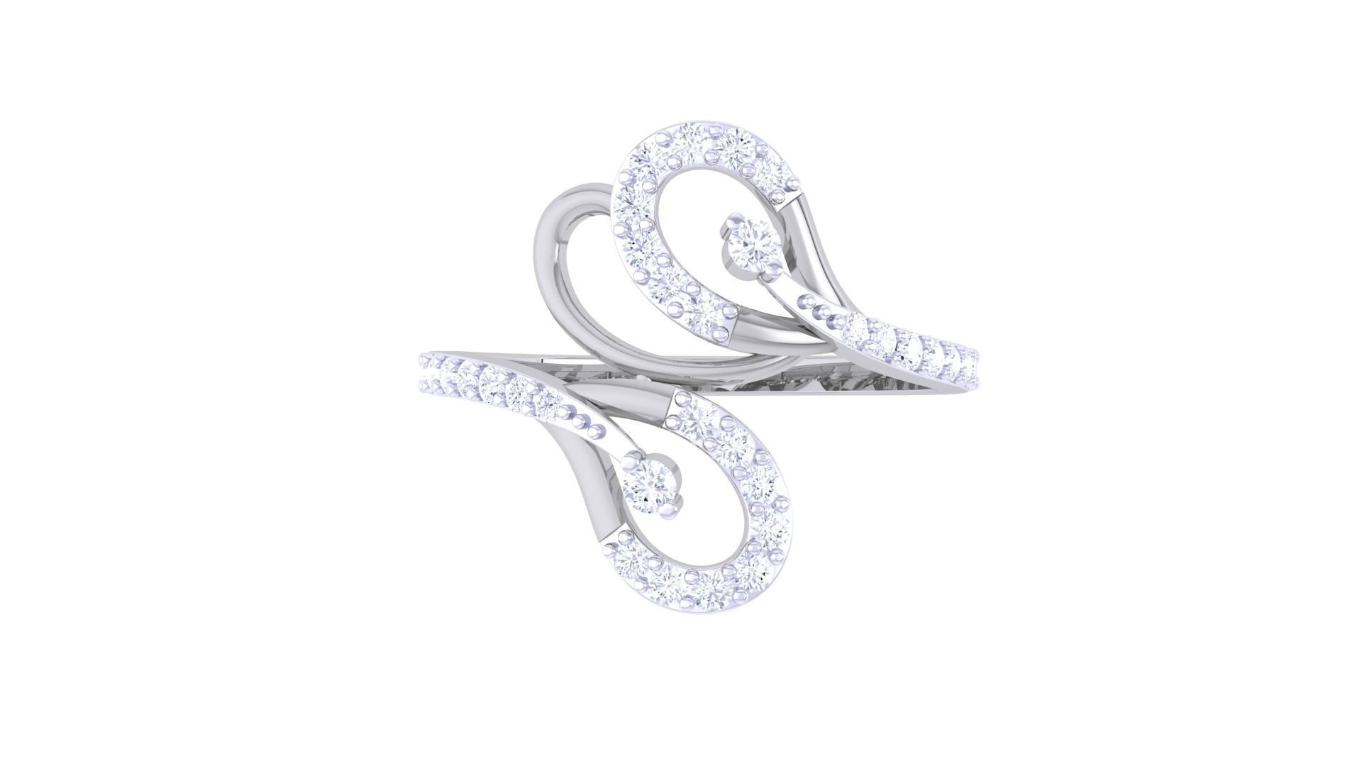 High Jewelry Diamond Cocktail Ring 3dm stl obj renders 3D print model_8