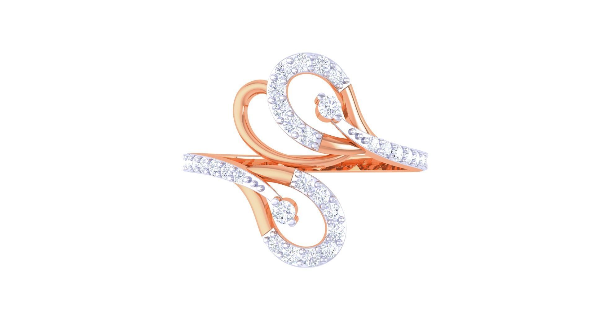 High Jewelry Diamond Cocktail Ring 3dm stl obj renders 3D print model_9