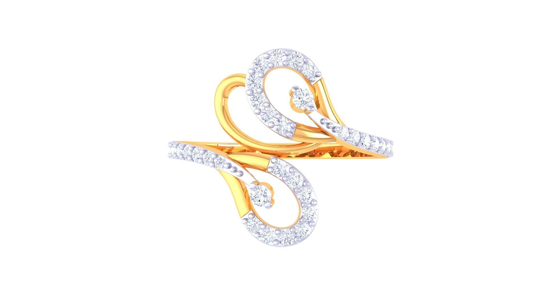 High Jewelry Diamond Cocktail Ring 3dm stl obj renders 3D print model_7