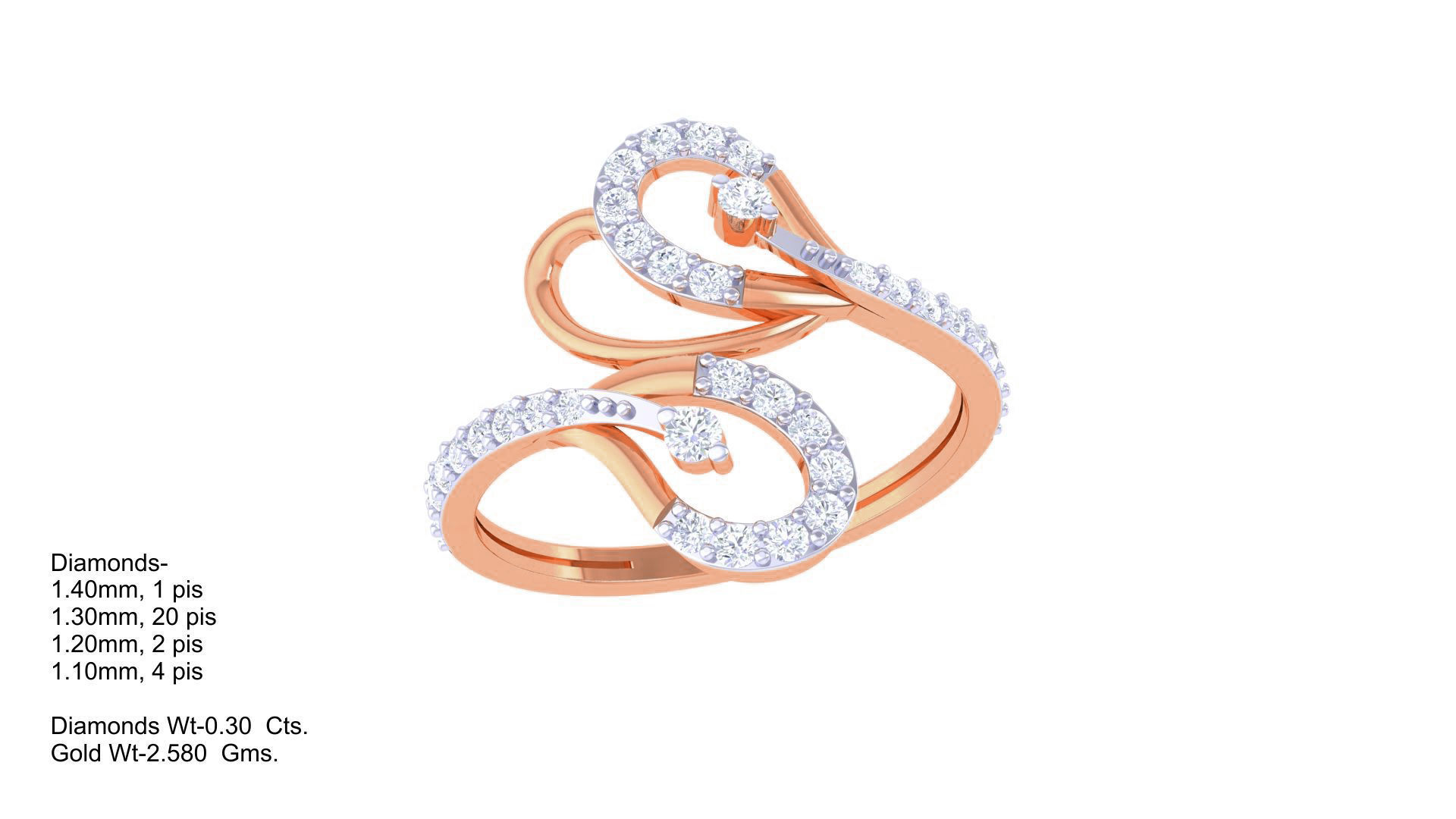 High Jewelry Diamond Cocktail Ring 3dm stl obj renders 3D print model_3