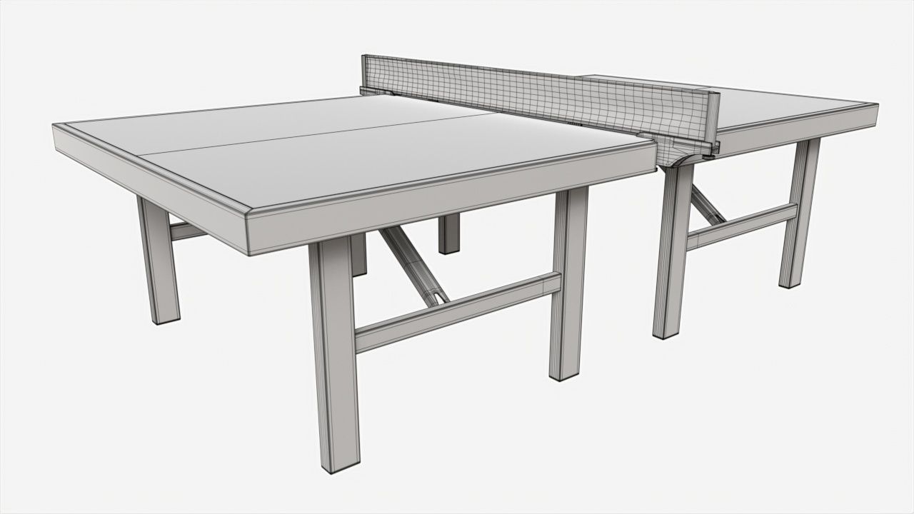 Indoor Table Tennis Table ITTF 3D model_6