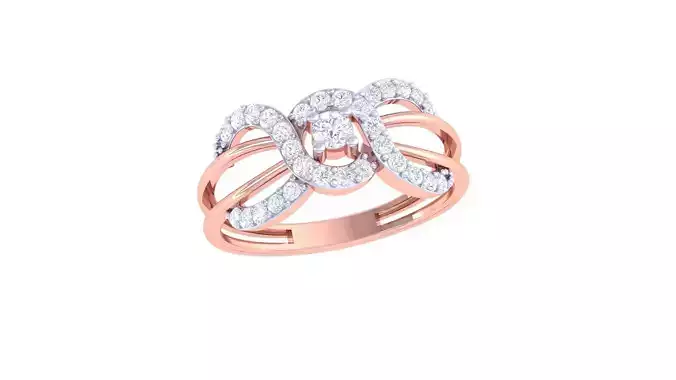 Wire High Jewelry Diamond Cocktail Ring 3dm stl obj renders