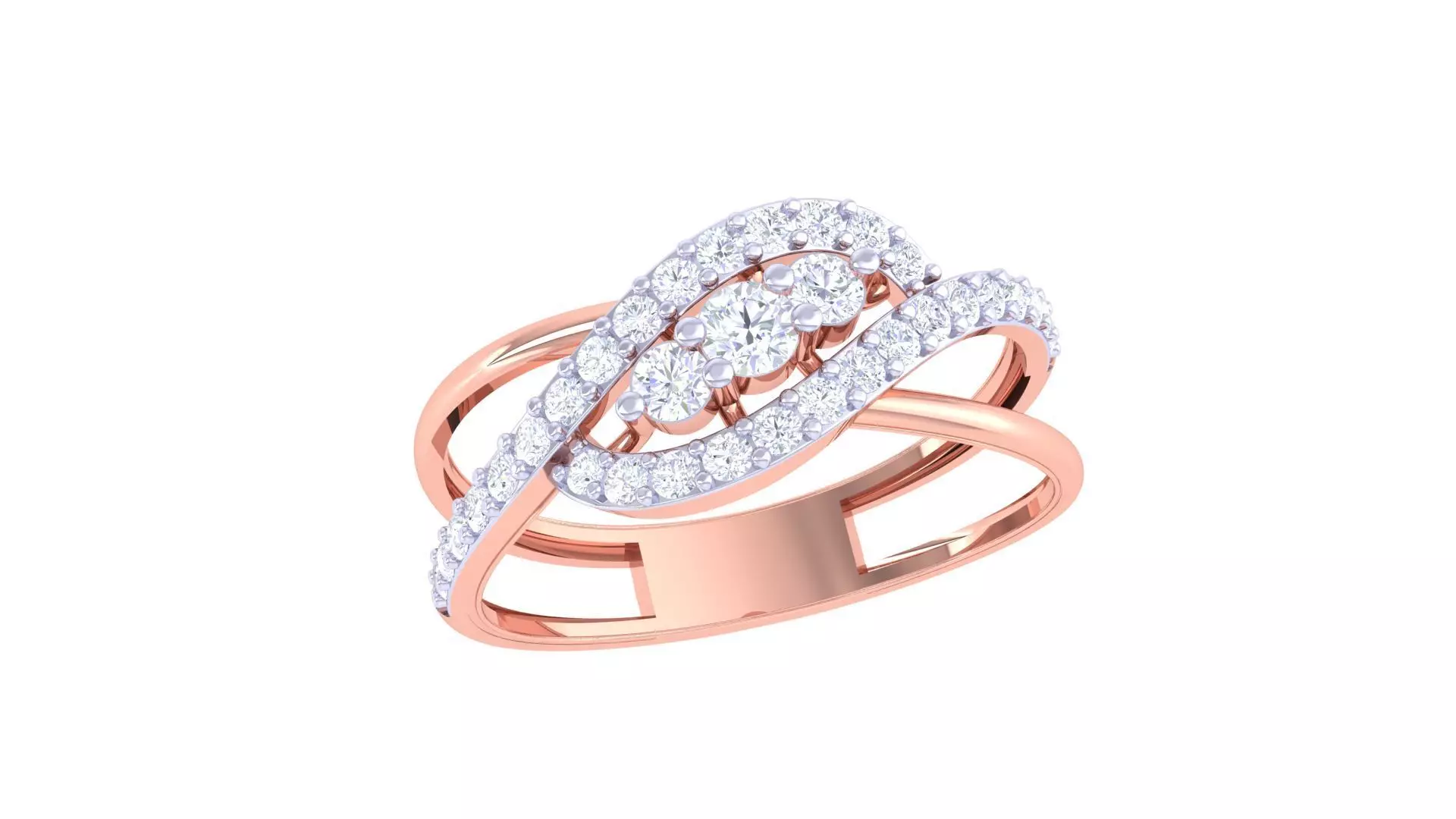 High Jewelry Diamond Cocktail Ring 3dm stl obj renders 3D print model