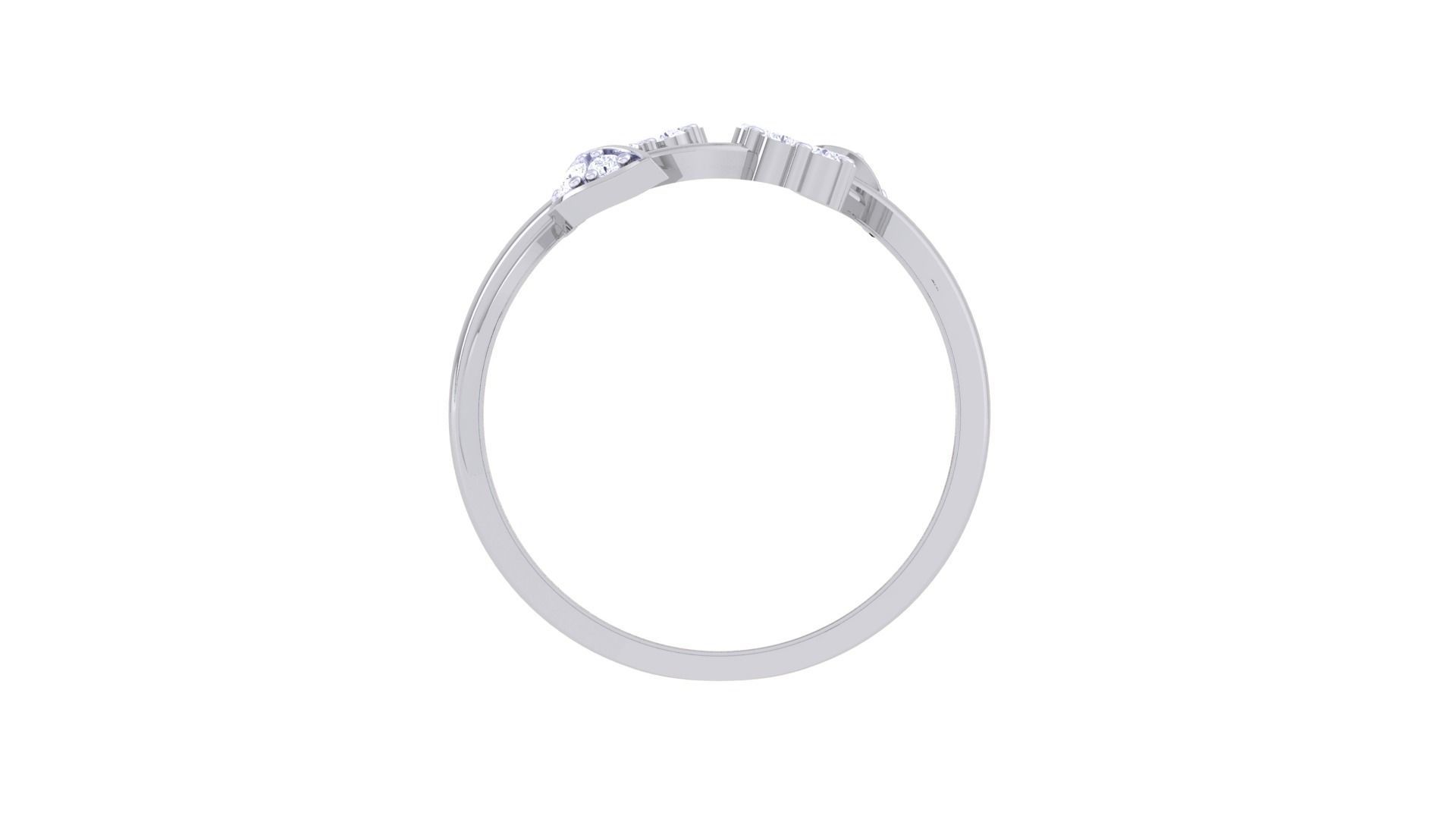 Leaf High Jewelry Diamond Cocktail Ring 3dm stl obj renders 3D print model_11