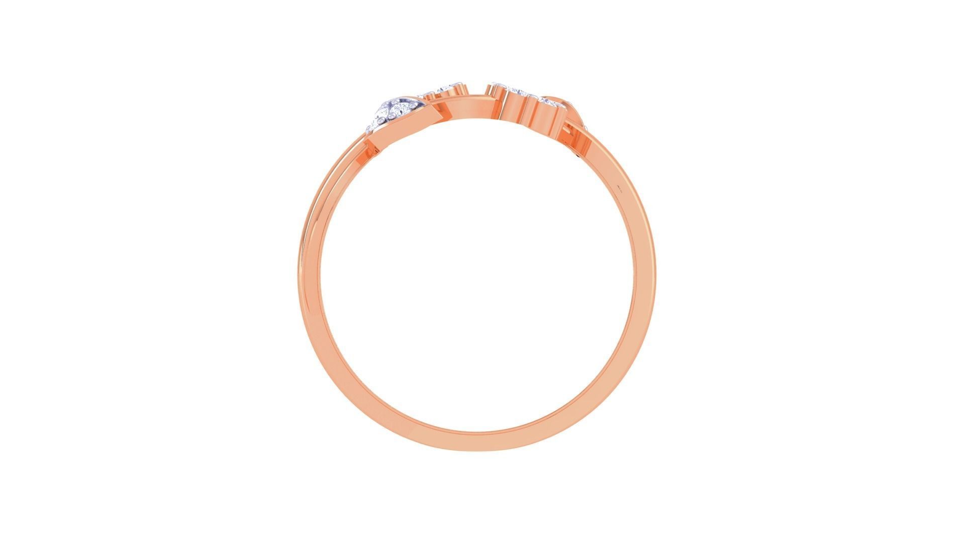 Leaf High Jewelry Diamond Cocktail Ring 3dm stl obj renders 3D print model_12