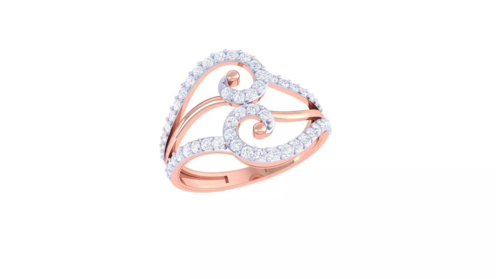High Jewelry Diamond Cocktail Ring 3dm stl obj renders 3D print model