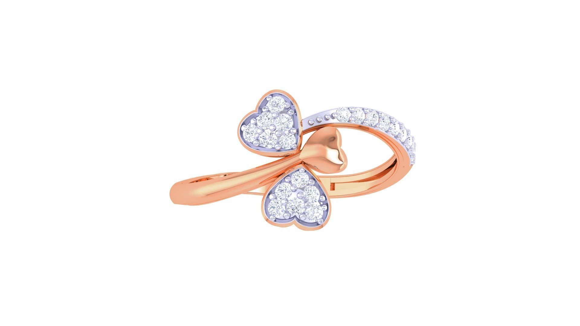 Heart High Jewelry Diamond Cocktail Ring 3dm stl obj renders 3D print model_9