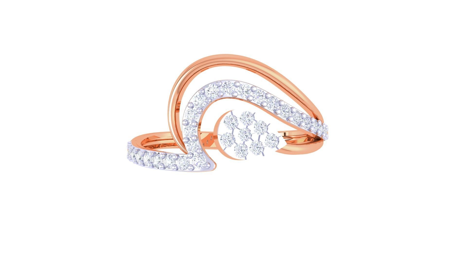 High Jewelry Diamond Cocktail Ring 3dm stl obj renders 3D print model_7