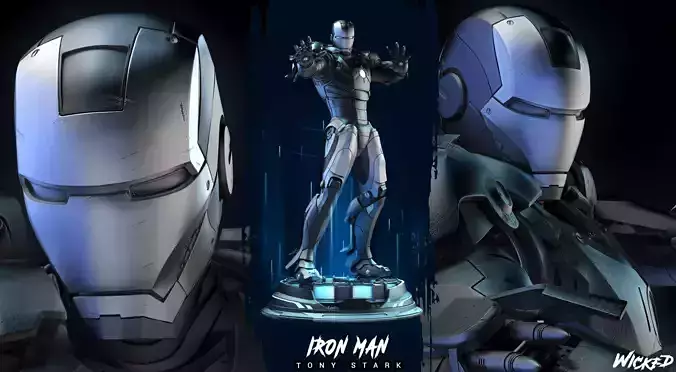 Wicked Marvel Iron Man 2023 Sculpture ready for 3D printing Free 3D print model