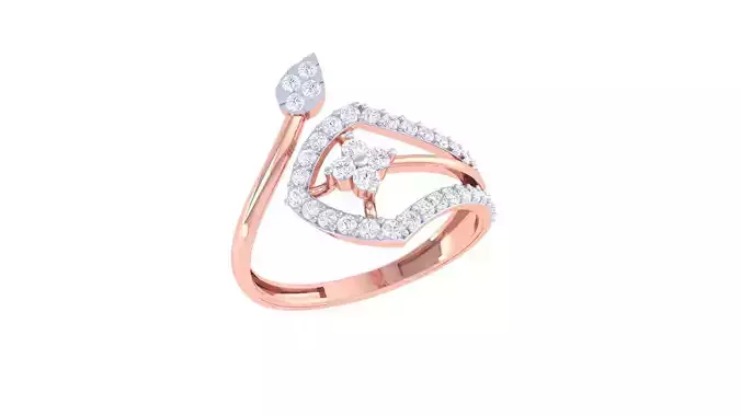 High Jewelry Diamond Cocktail Ring 3dm stl obj renders