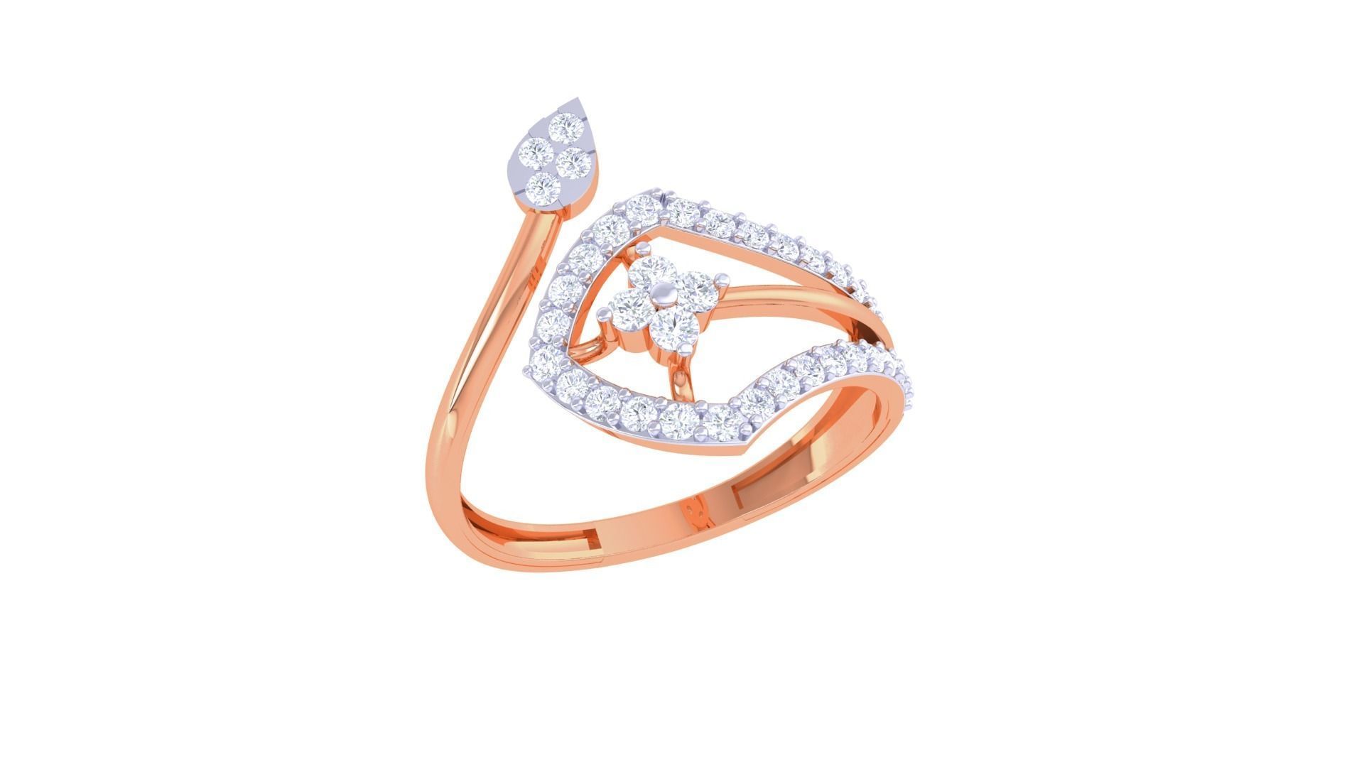 High Jewelry Diamond Cocktail Ring 3dm stl obj renders 3D print model_5