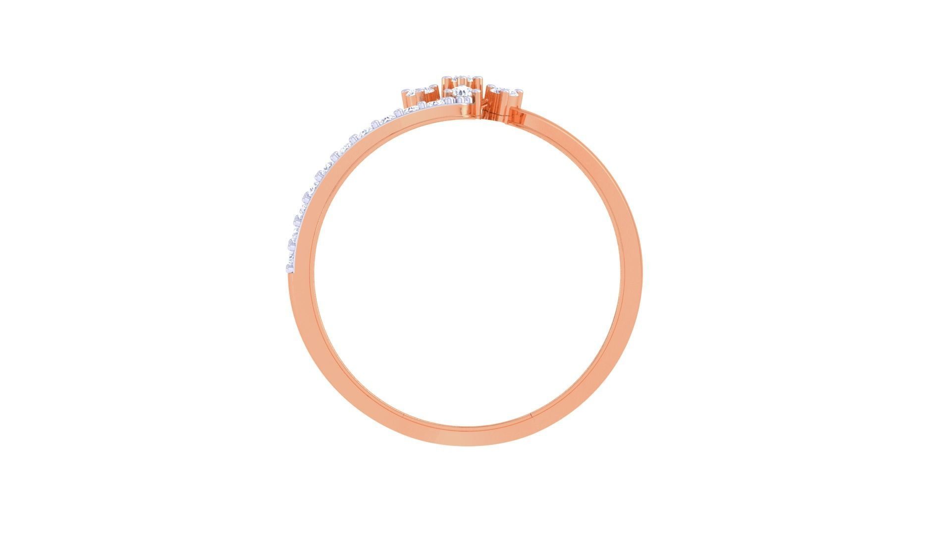 Flower High Jewelry Diamond Cocktail Ring 3dm stl obj renders 3D print model_11