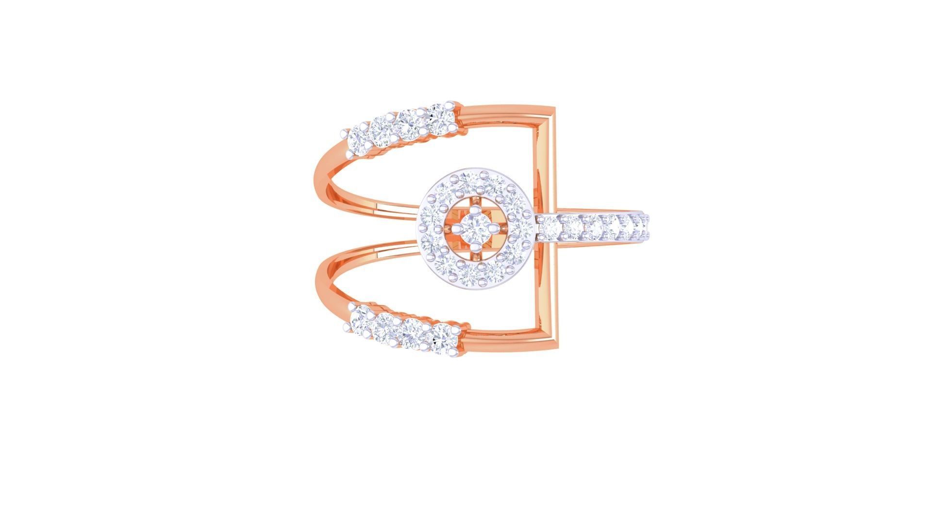 Wire High Jewelry Diamond Cocktail Ring 3dm stl obj renders 3D print model_9