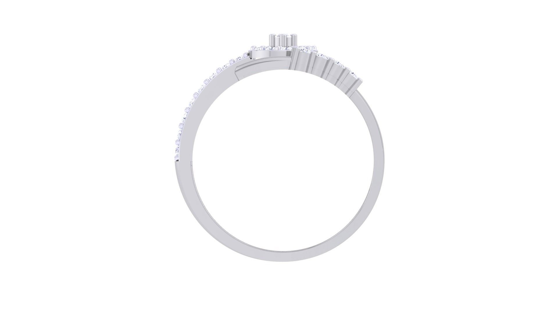 Wire High Jewelry Diamond Cocktail Ring 3dm stl obj renders 3D print model_12