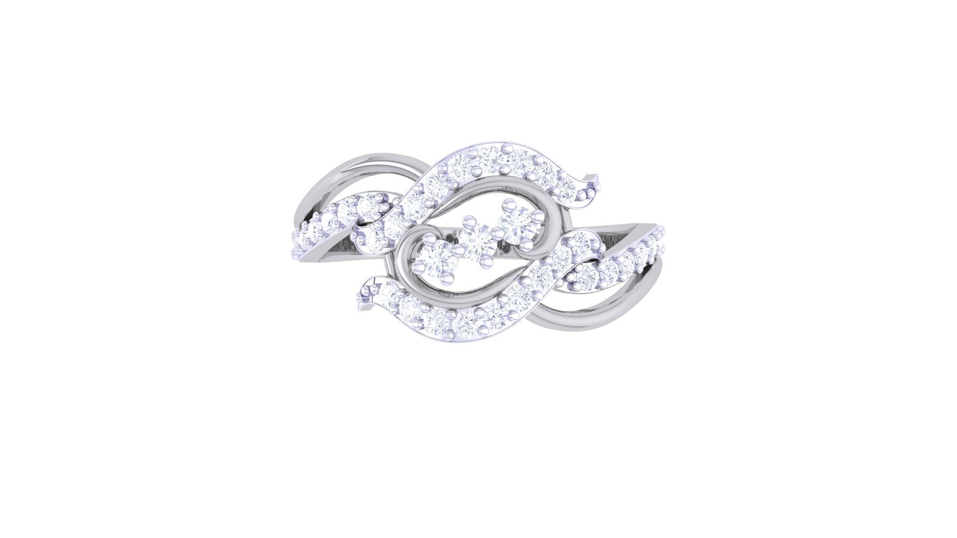 High Jewelry Diamond Cocktail Ring 3dm stl obj renders 3D print model_7