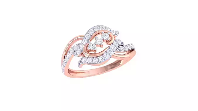 High Jewelry Diamond Cocktail Ring 3dm stl obj renders