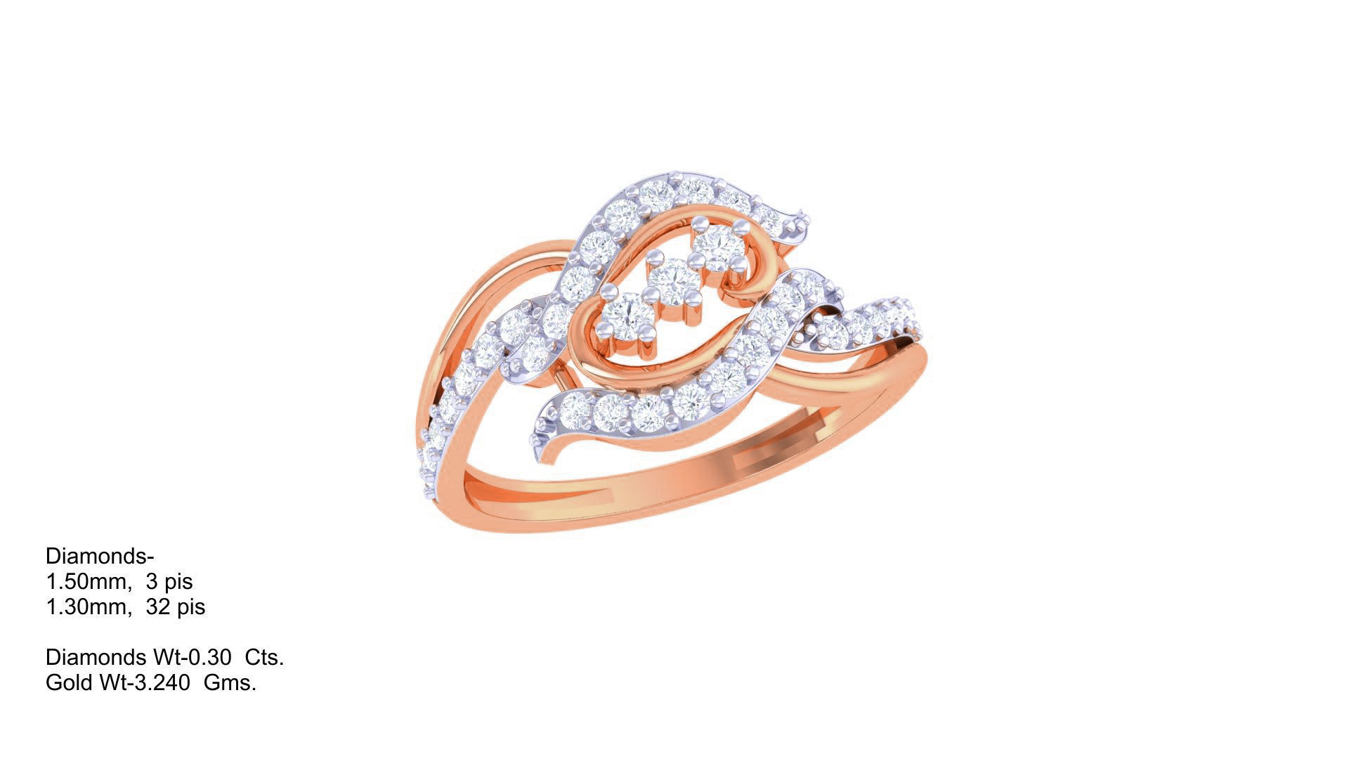 High Jewelry Diamond Cocktail Ring 3dm stl obj renders 3D print model_3